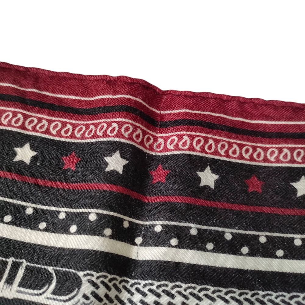  HERMES エルメス カレ55 カシミア×シルク COACHING スカーフ ブラック×ボルドー レディース 古着 ストール ショール 小物