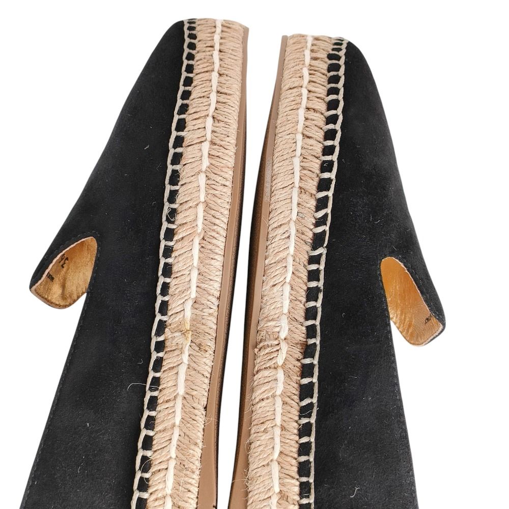  PRADA プラダ スエード エスパドリーユ フラットシューズ スリッポン サイズ36 23 cm相当 ブラック レディース 古着 その他 靴