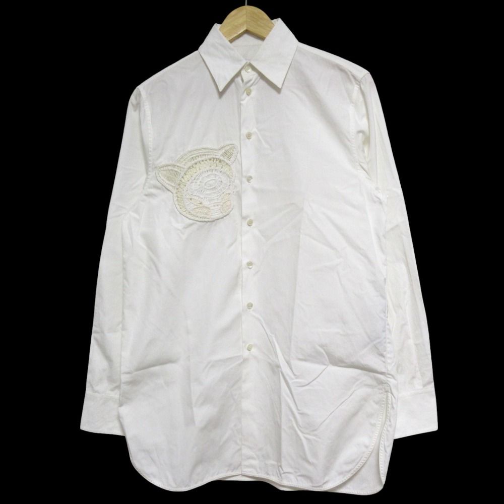 STELLA McCARTNEY ステラマッカートニー 奈良美智 Upset Kitty クロシェパッチ ロングラインシャツ サイズ36 ホワイト レディース 古着