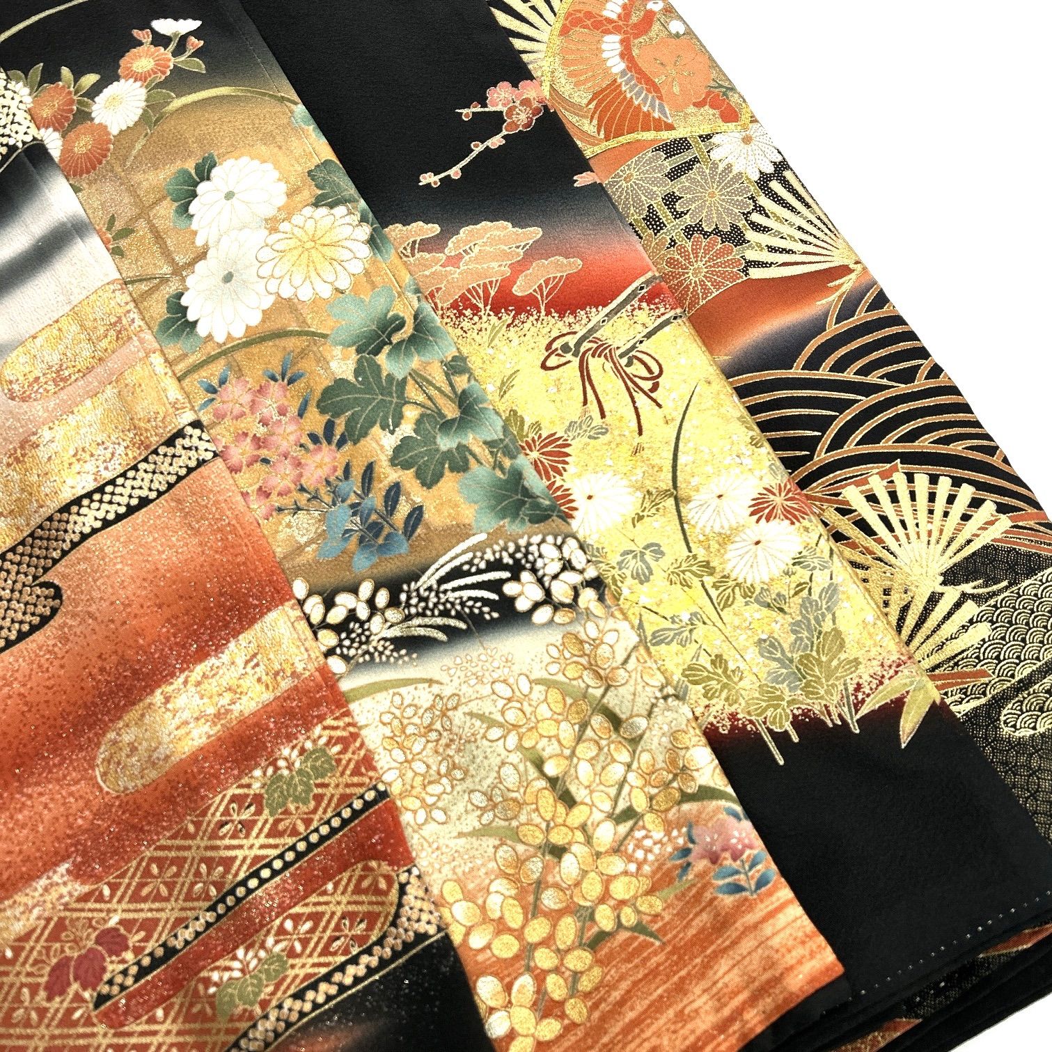 黒留袖 正絹 着物 同梱 リメイク用 着付け L 211