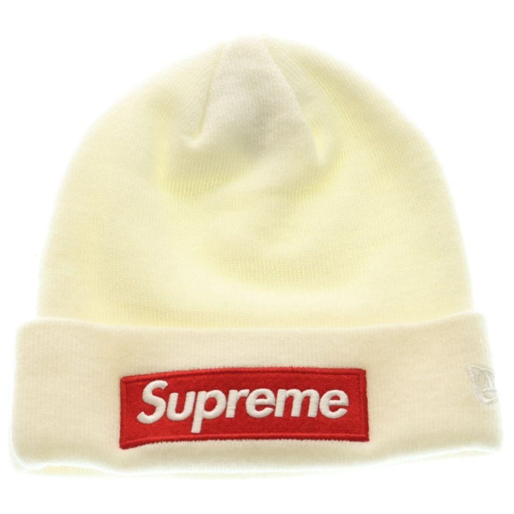 SUPREME シュプリーム ×New Era Box Logo Beanie ニューエラ ボックスロゴ ビーニー 帽子 ホワイト
