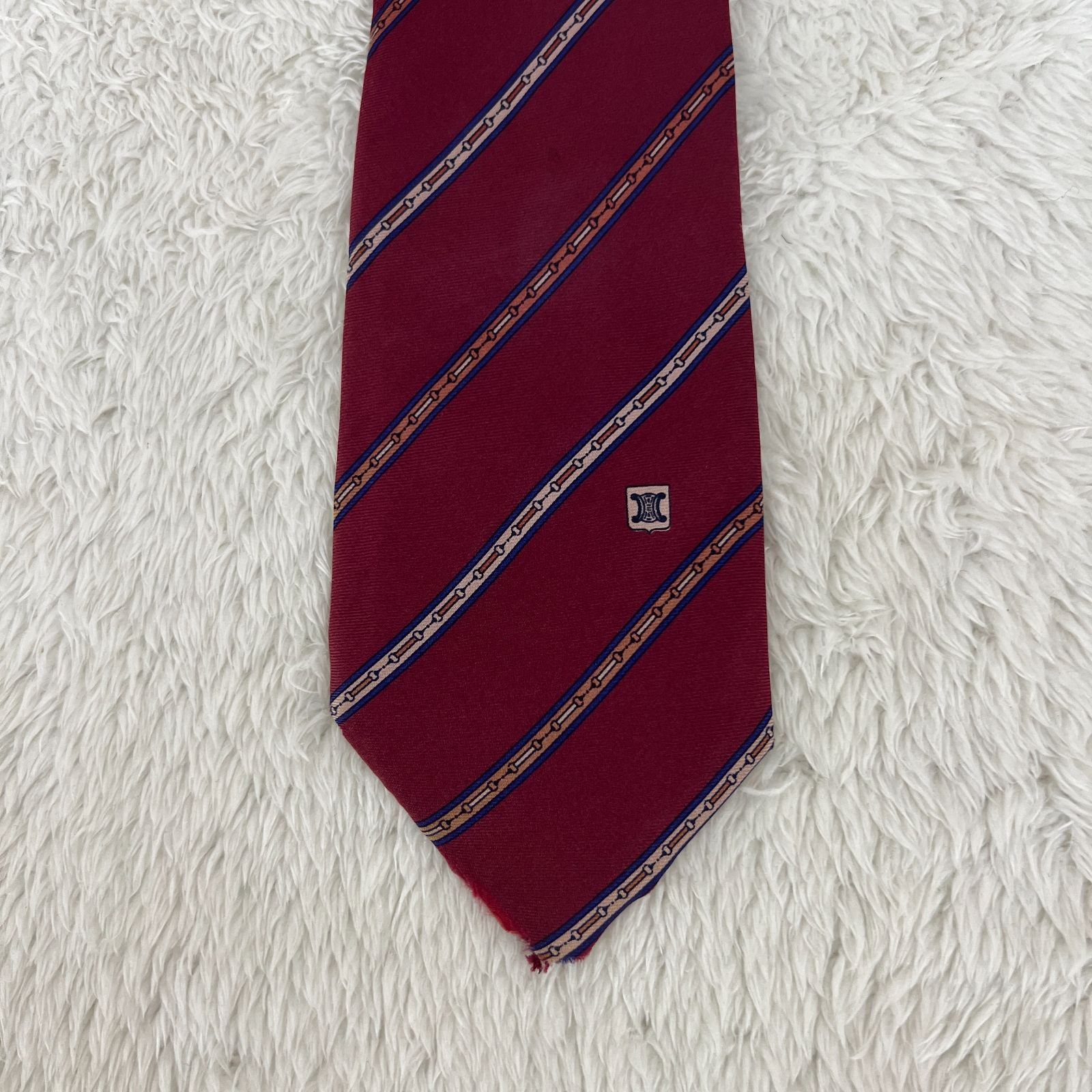 訳アリ》CELINE (セリーヌ) シルクネクタイ スペイン製 総柄 ホース 訳アリ》CELINE (セリーヌ) シルクネクタイ スペイン製 総柄 ホース