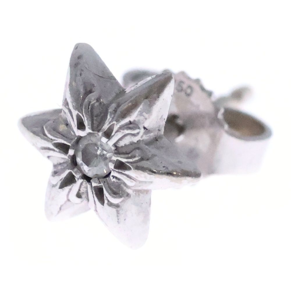 CHROME HEARTS クロムハーツ 18 K CO STAR DMND スタースタッド 1ダイヤ ピアス シルバー アフター
