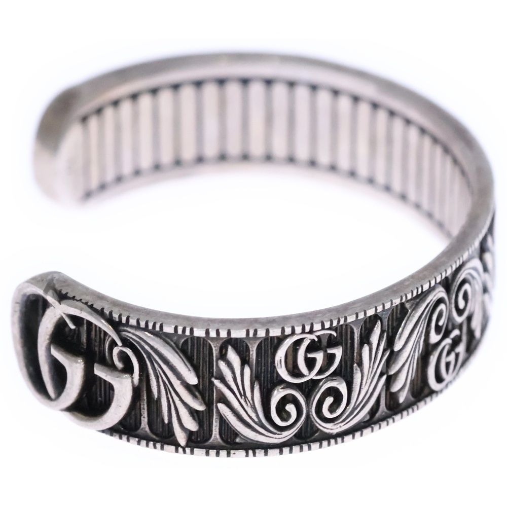 GUCCI (グッチ) GG リーフモチーフ バングル ブレスレット シルバー