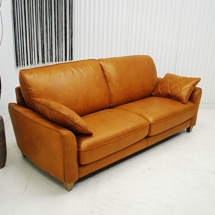 アウトレット 現品限り 一部 大 北欧調モダン ブルックリン ３人掛けソファー キャメル 落ち着きのあるデザイン 231214 コロンバスkd 3 p