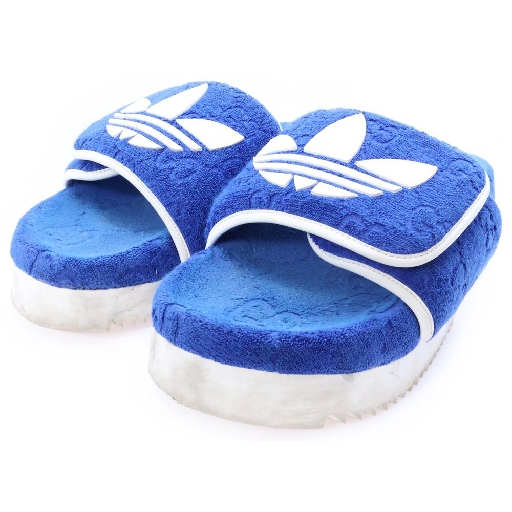 GUCCI グッチ ×adidas 厚底 プラットフォーム スライドサンダル ブルー