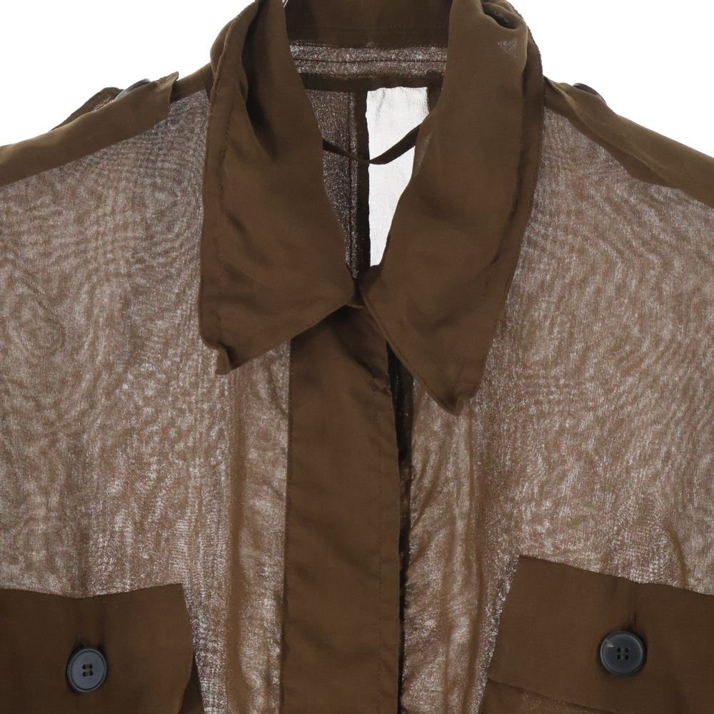 エポレット付スタンド ミリタリーシャツ