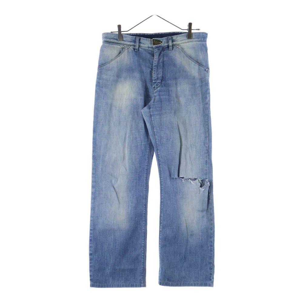 LOUIS VUITTON ルイヴィトン ロゴリベットライトウォッシュデニム ジーンズ インディゴブルー