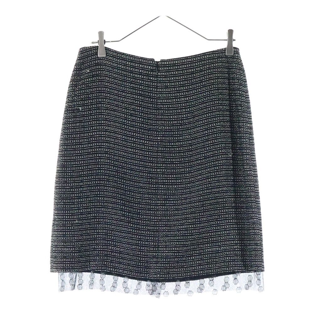 CHANEL シャネル ココマーク ツイードシアー装飾タイトスカート ブラック ホワイト 03A P22357V13148 M2142