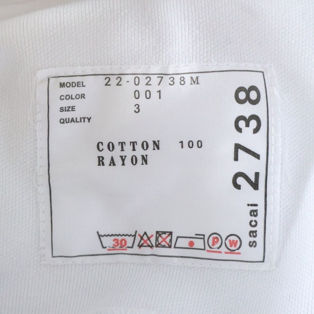 Sacai (サカイ) 22SS S pique polo Shirt 22-02738M ロゴ刺繍 カット