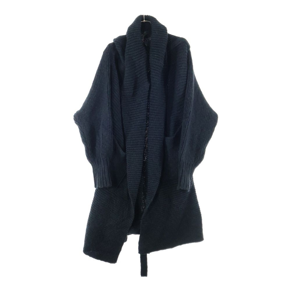 JULIUS ユリウス 18AW Knit Gown ウール混 ニットガウンコート ブラック 637KNM3