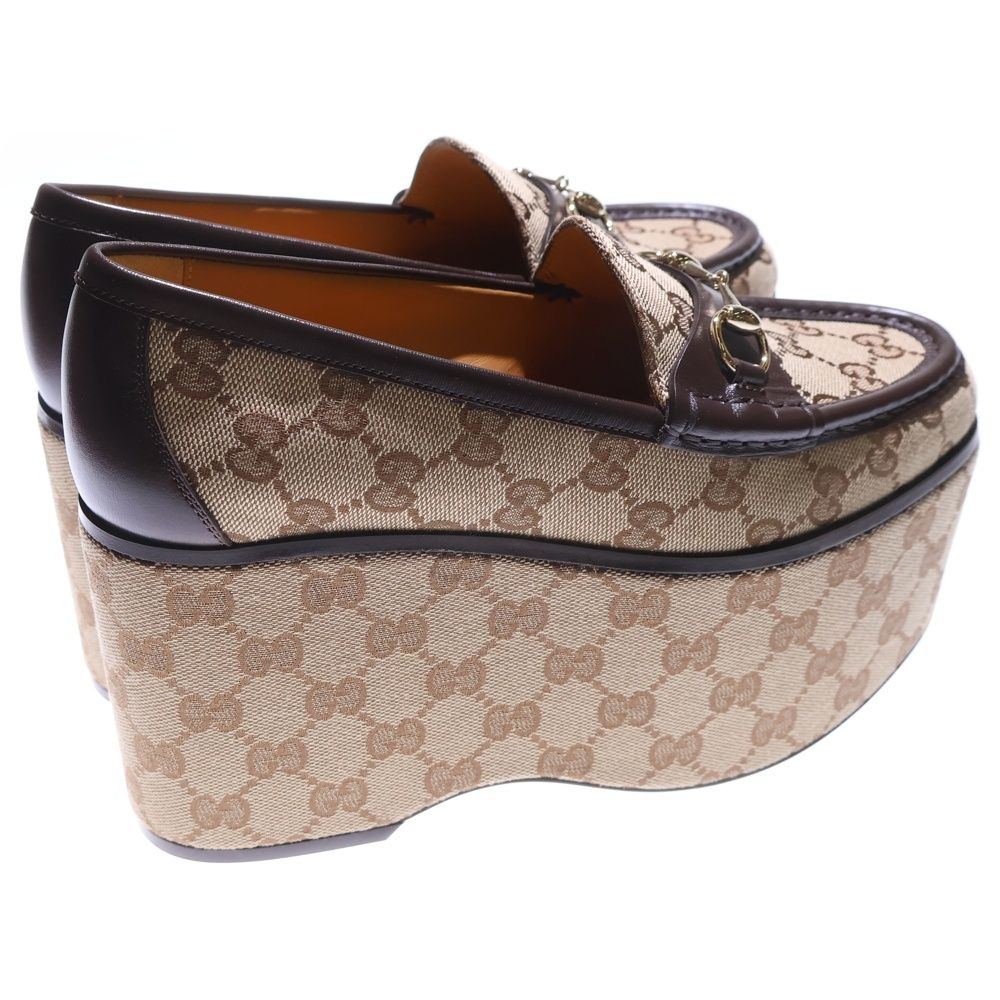  GUCCI グッチ GGキャンバス ホースビット プラットフォーム ローファー 靴 786009 その他 靴