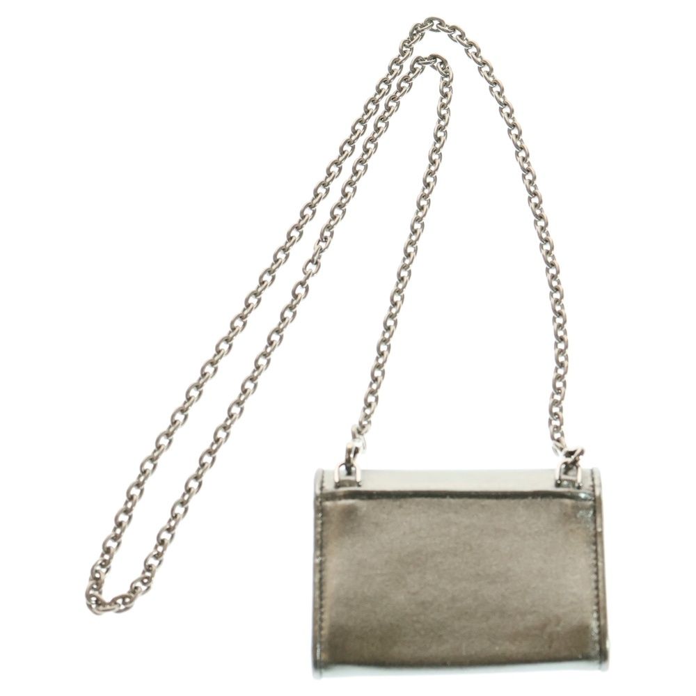 miumiu ミュウミュウ チェーン付き カードケース シルバー 5 MRO 30