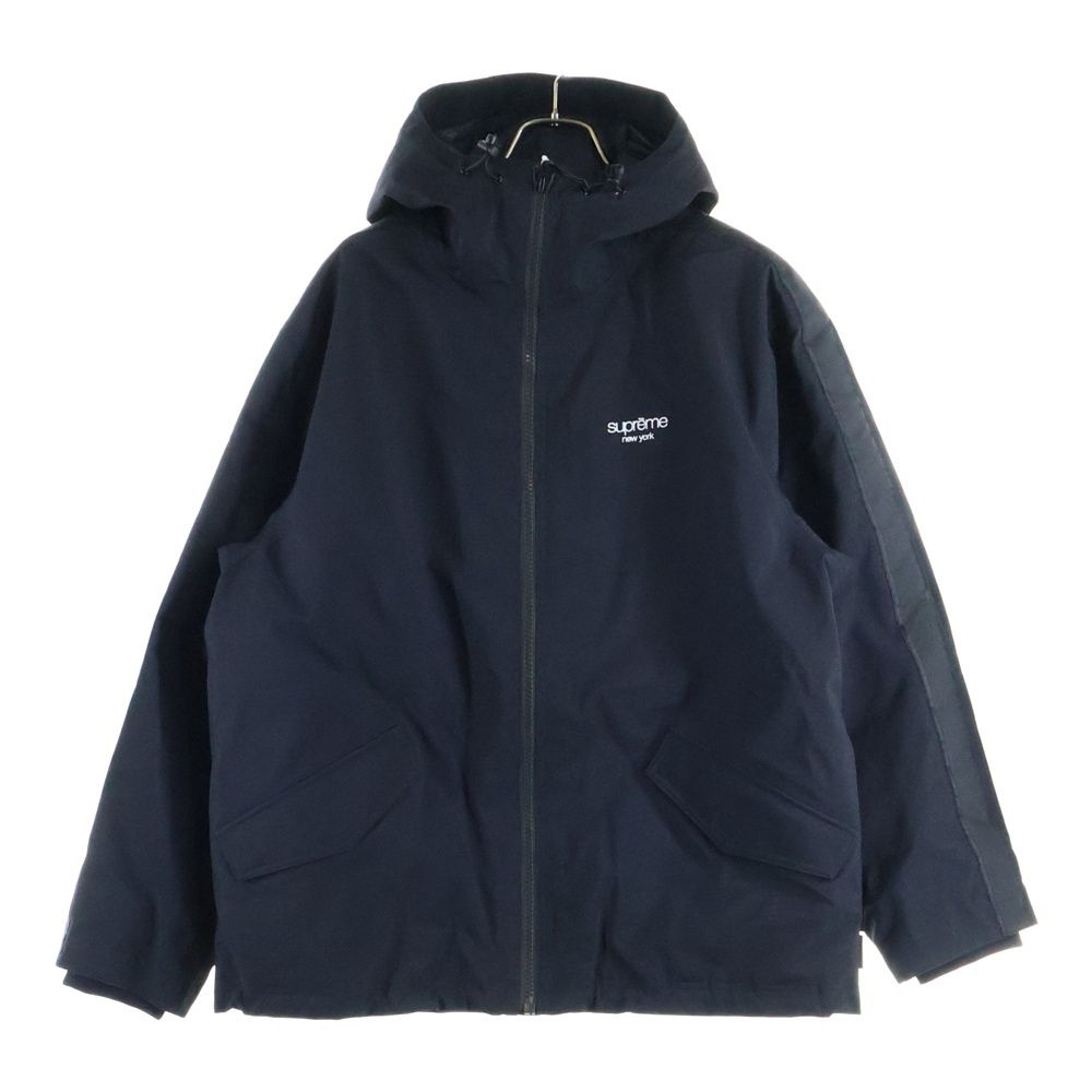 SUPREME シュプリーム 25SS GORE-TEX Stripe Hooded Jacket ゴアテックス サイドストライプ クラシックロゴ刺繍 フーデッド ジップアップジャケット ブラック