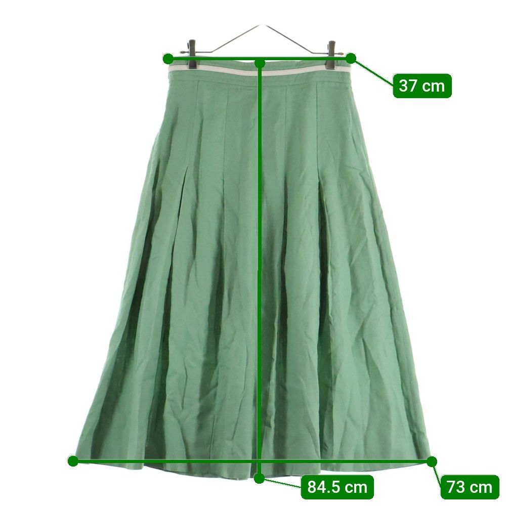 GUCCI プリーツスカート グリーン GUCCI (グッチ) GGマーモント ロゴ チェーン レーヨン リネン ロング