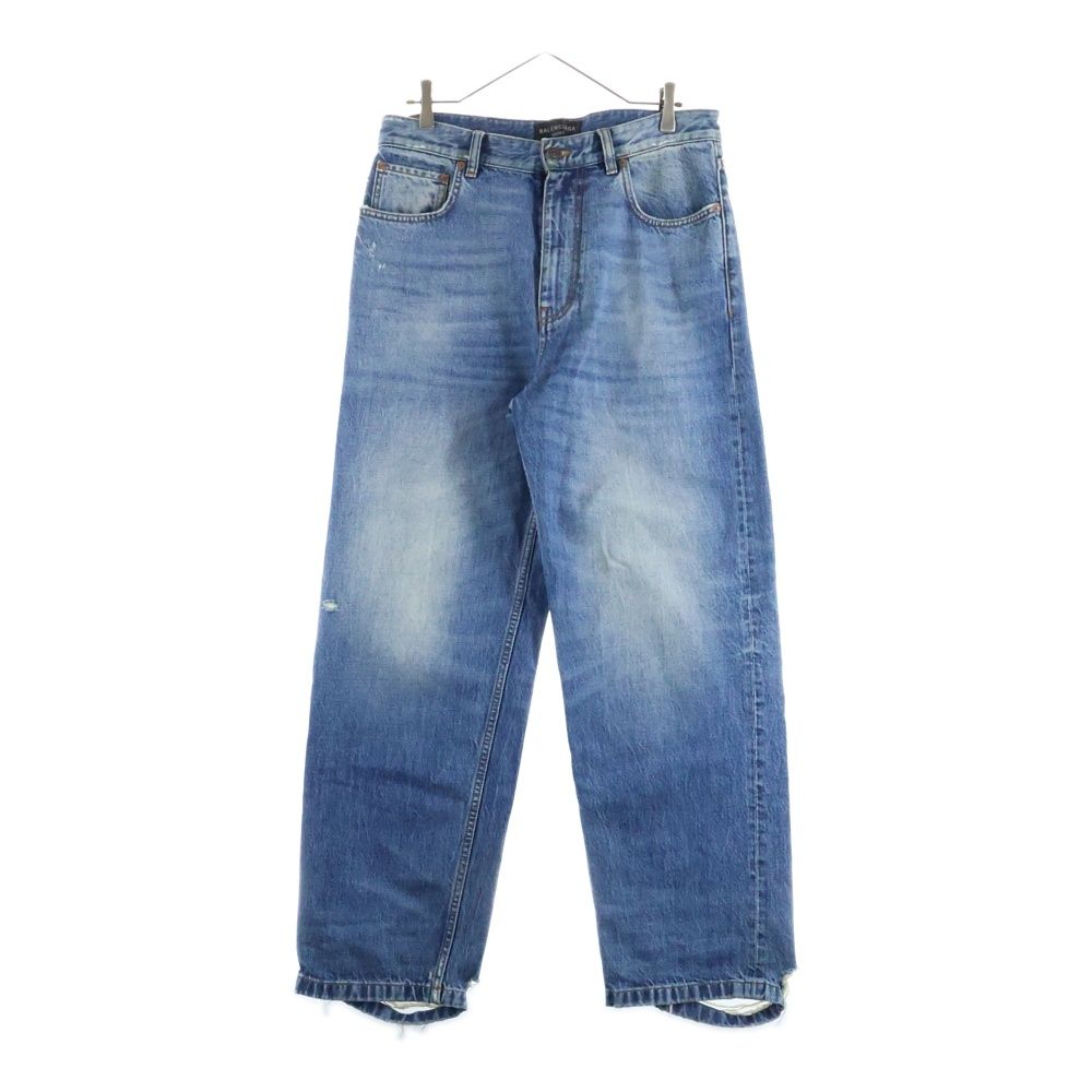 BALENCIAGA バレンシアガ 23SS LOOSE FIT JEANS 736540 TBP48 ルーズフィット裾ダメージ加工デニムパンツ インディゴ