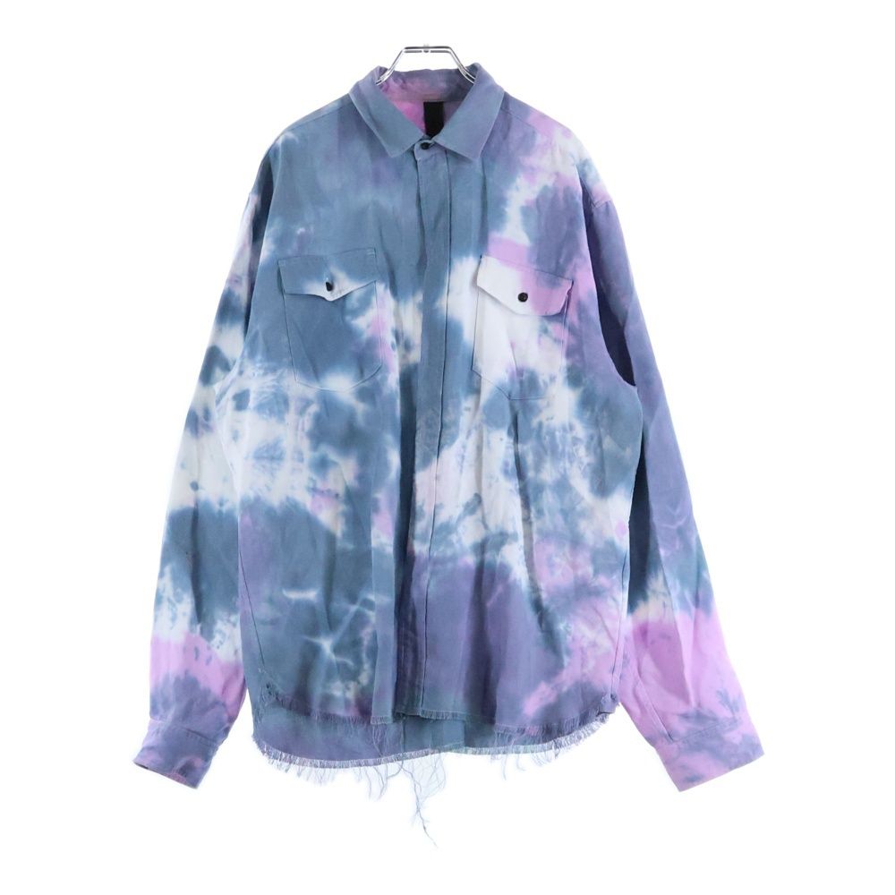cvtvlist カタリスト 21AW Tie Die Cut Off Shirt ダメージ加工 タイダイ長袖シャツ マルチ