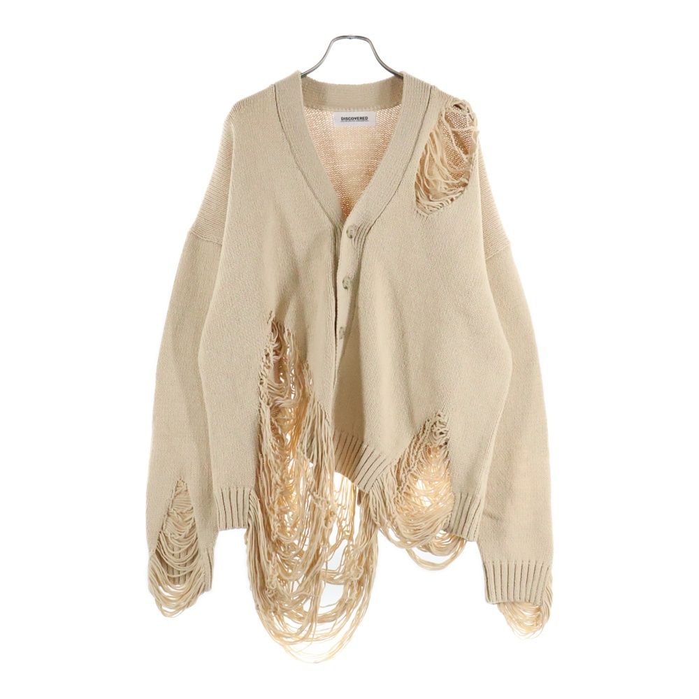 DISCOVERED ディスカバード 22SS DAMAGE COTTON KNIT CARDIGAN ダメージコットンニットカーディガン ベージュ DC-SS22-KN-05