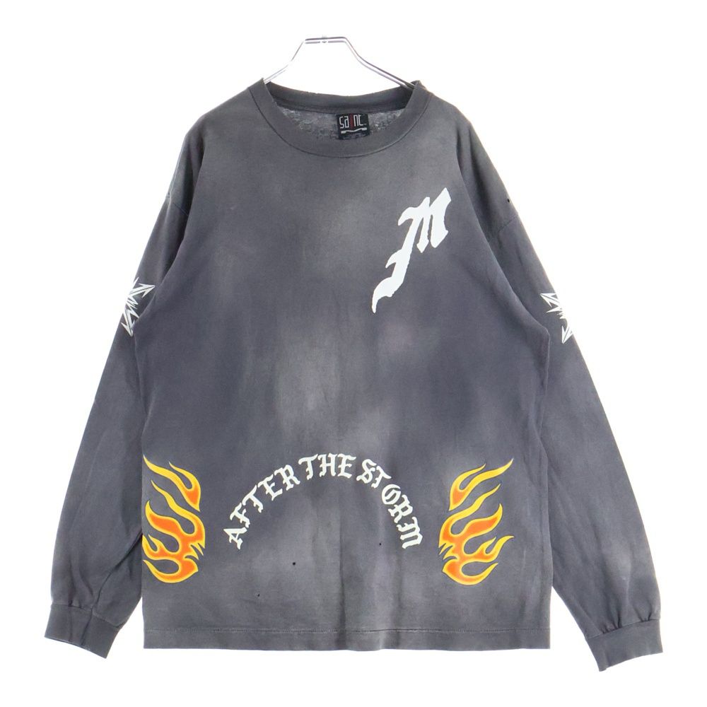 SAINT MICHAEL セントマイケル 24SS L S TEE ヴィンテージ加工 ロングスリーブTシャツ 長袖Tシャツ グレー SM-YS8-0000-015