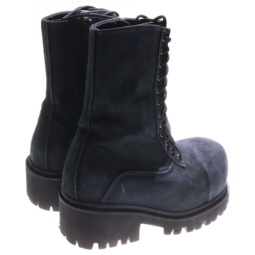 BALENCIAGA バレンシアガ Stomper Bootie ストンパー サイドジップ キャンバス レースアップ ロングブーツ ブラック 805889 WWW_SMP1DAWEKUDUS_SCH_ID