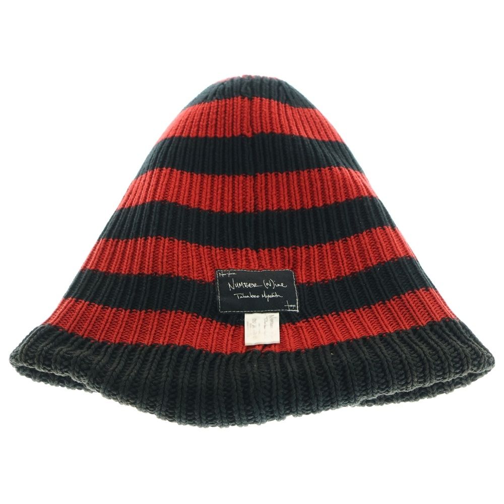 NUMBER N INE ナンバーナイン 03AW カート期 バルーンニットニットキャップ ニット帽 ブラック レッド