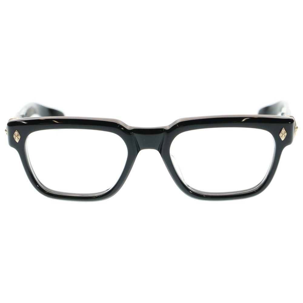 CHROME HEARTS クロムハーツ PEN15 クロステンプル スクエアフレーム クリアレンズ メガネ 眼鏡 アイウェア ブラック ゴールド