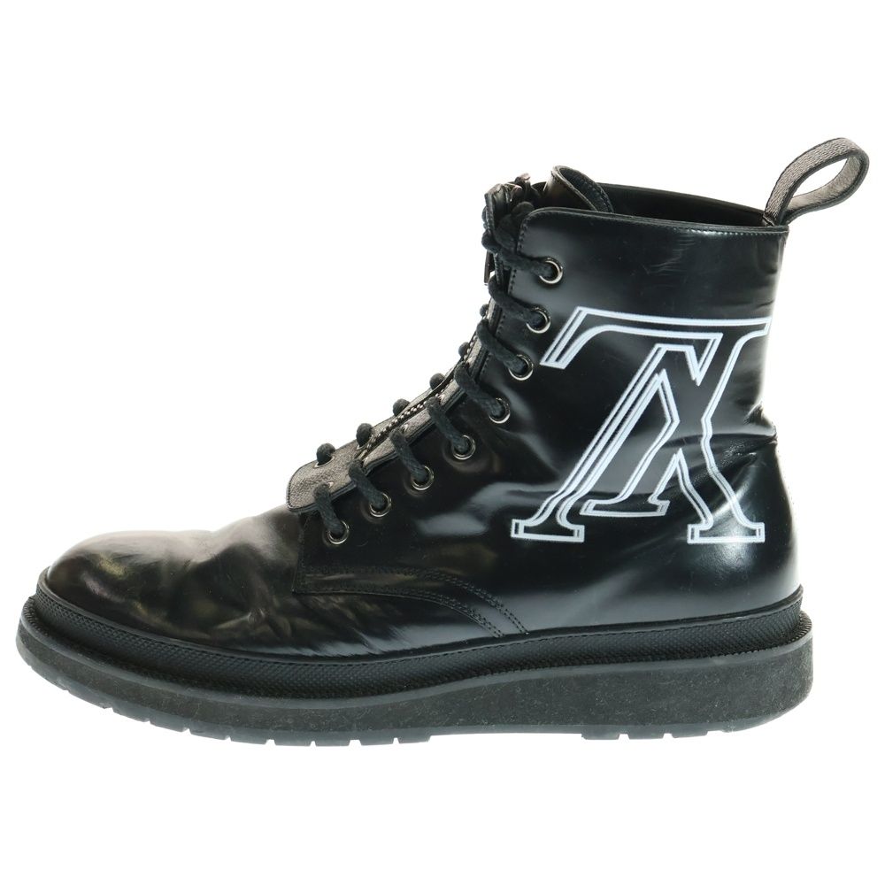 LOUIS VUITTON ルイヴィトン シグネチャーロゴ フロントロゴ アンクルブーツ ブラック