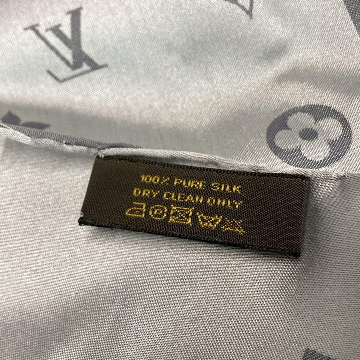  LOUIS VUITTON ルイヴィトン ストール ショール - ダークグレー×ライトグレー モノグラム柄 シルク ストール ショール 小物