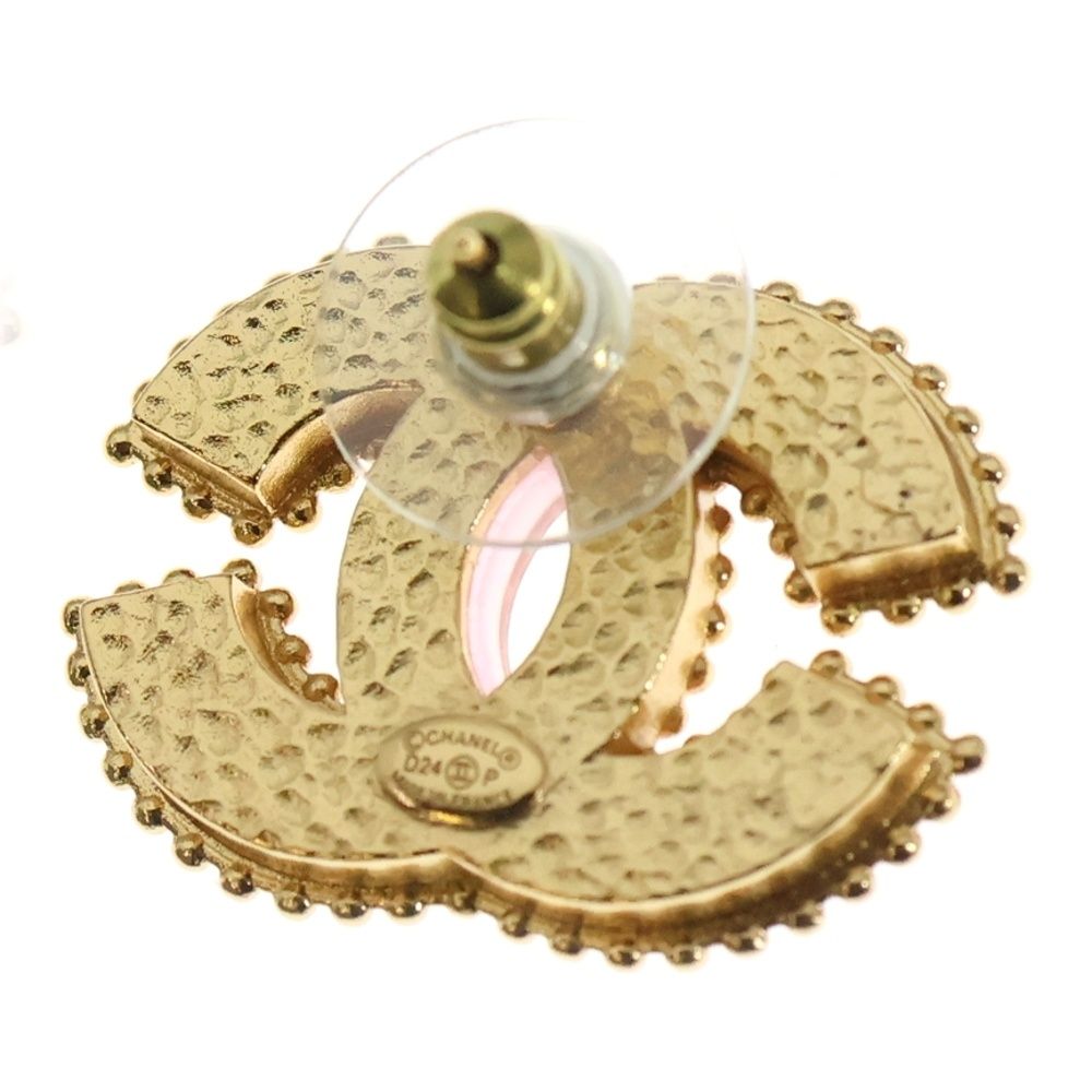 CHANEL シャネル ココマーク ストーンピアス クリアピンク GP D24P