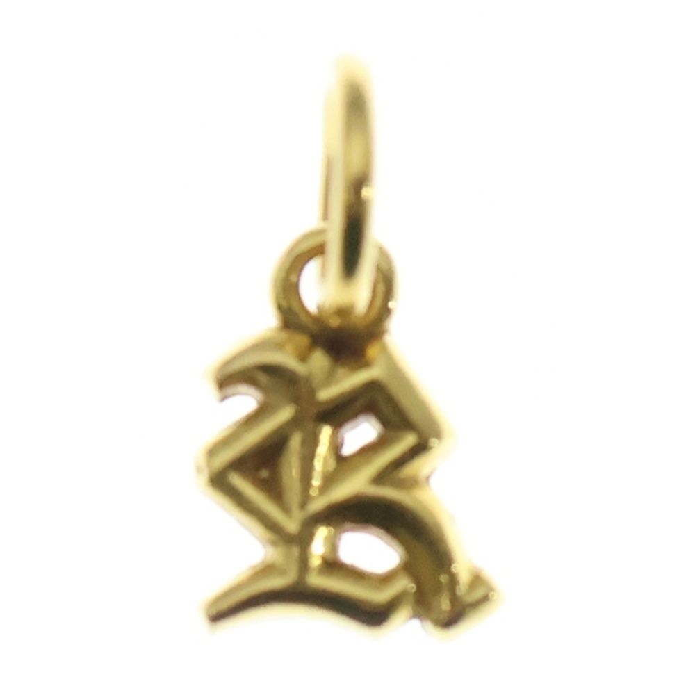 CHROME HEARTS クロムハーツ 22K STACK ALPHABET アルファベットスタックチャーム Rイニシャル ペンダントトップ ゴールド