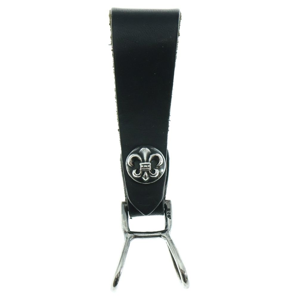CHROME HEARTS クロムハーツ BELT LOOP フ ボールボタンレザーベルトループ シルバー ブラック