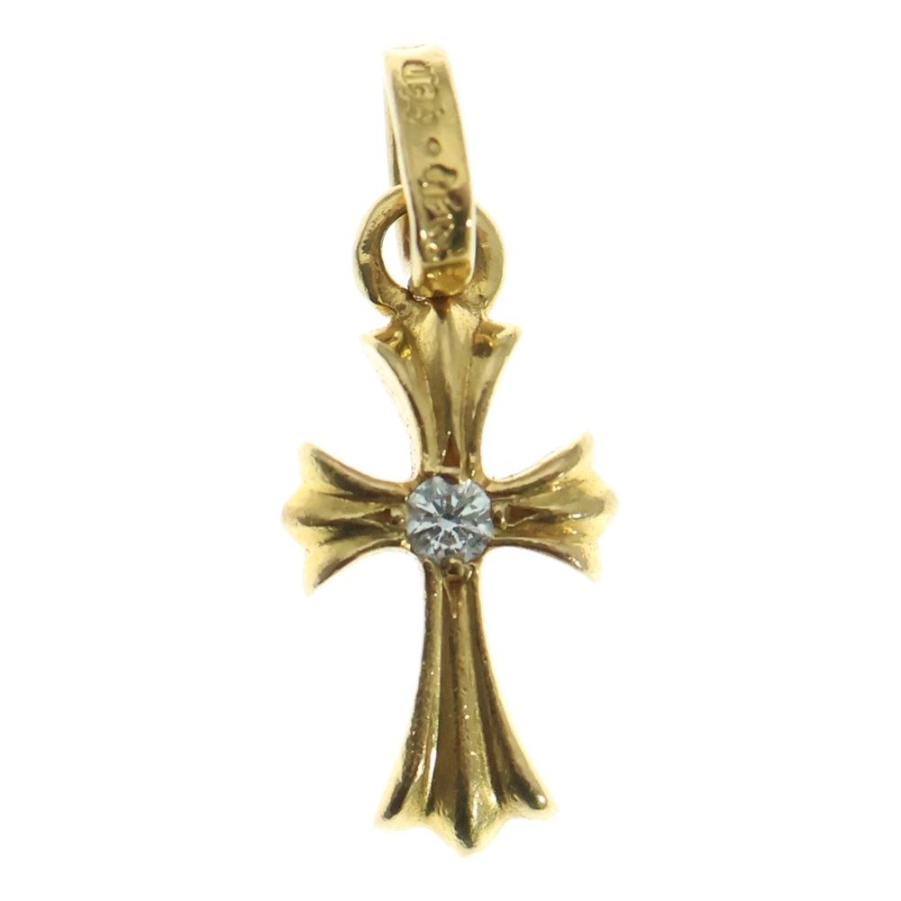 CHROME HEARTS クロムハーツ 22 K CRS BBYFAT DIA ベイビーファットクロス 両面1ダイヤ ペンダントトップ ゴールド BCA 034