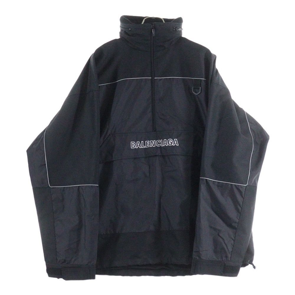 BALENCIAGA バレンシアガ 18AW 80sロゴウィンドブレーカーナイロンジャケット 533917 TA018 ブラック