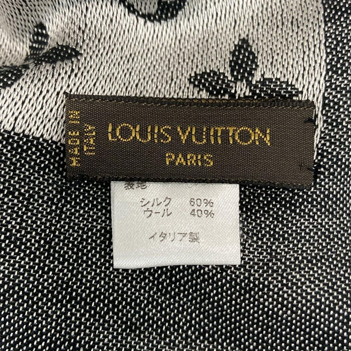 LOUIS VUITTON ルイヴィトン ストール ショール モノグラム デニム M 71378 ノワール ウール シルク