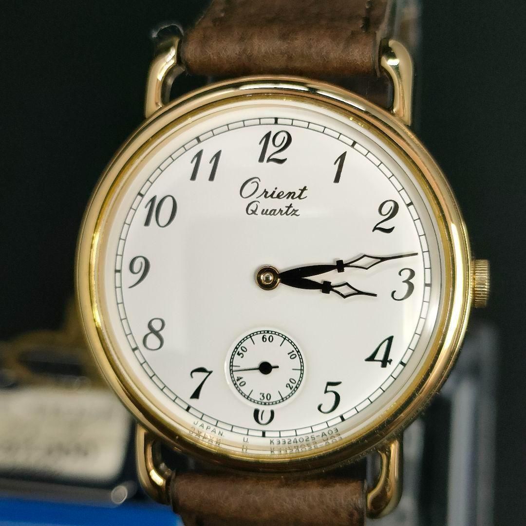 772-17 極美品 ORIENT オリエント ホワイト ゴールド ブラウン レザー