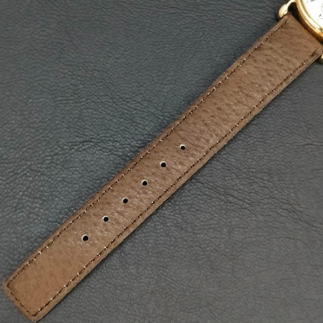  772 17 ORIENT オリエント ホワイト ゴールド ブラウン レザー 革 電池式 クォーツ quartz ラウンド 腕時計 レディース lady s 女性 watch K 33402 50 B 2 腕時計(クォーツ) 腕時計(アナログ)