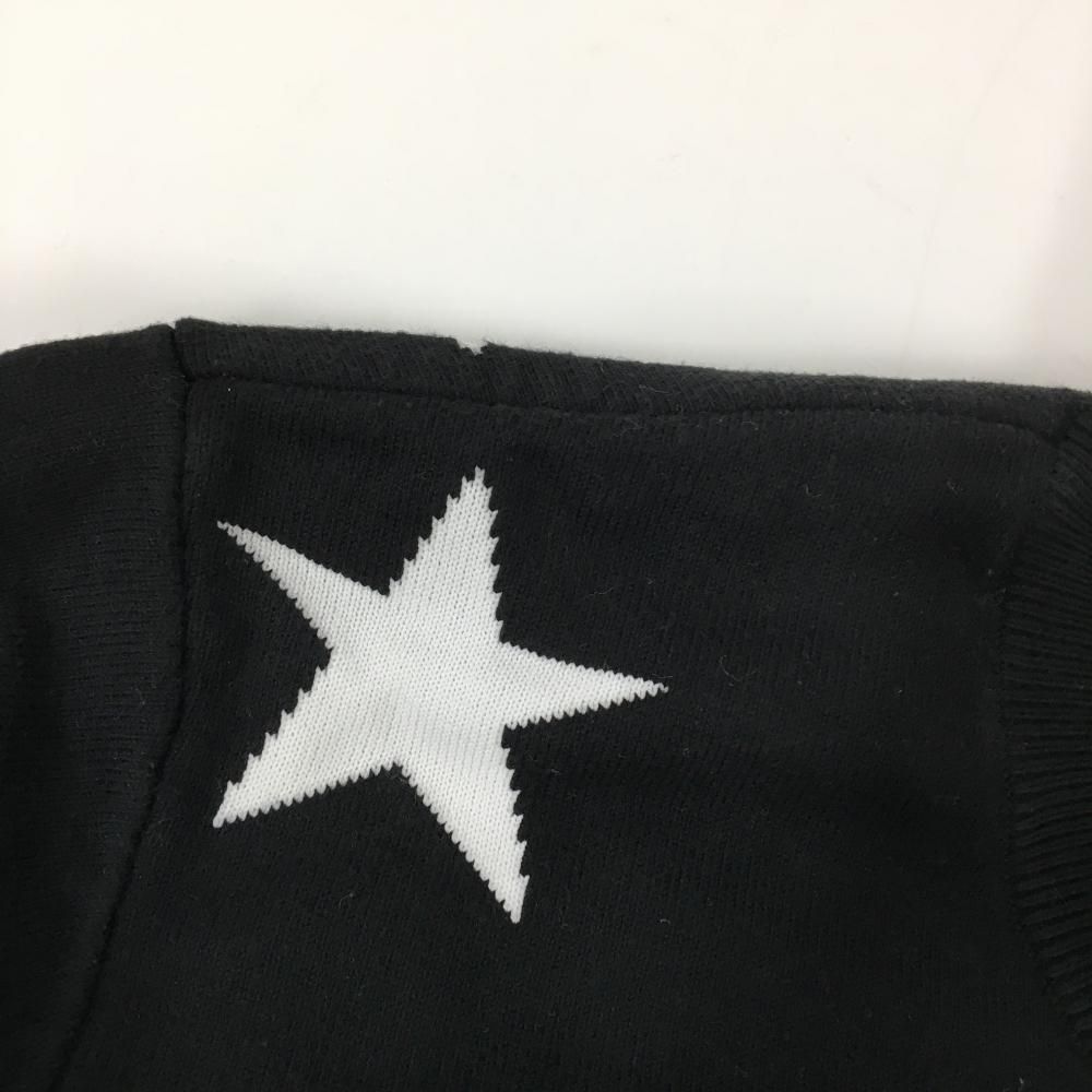 【新品】ジャックバニー セーター 黒×白 星総柄 コットン混 ニット セーター ジャックバニー セーター 白×黒 星柄 ニット コットン混 メンズ 4(M