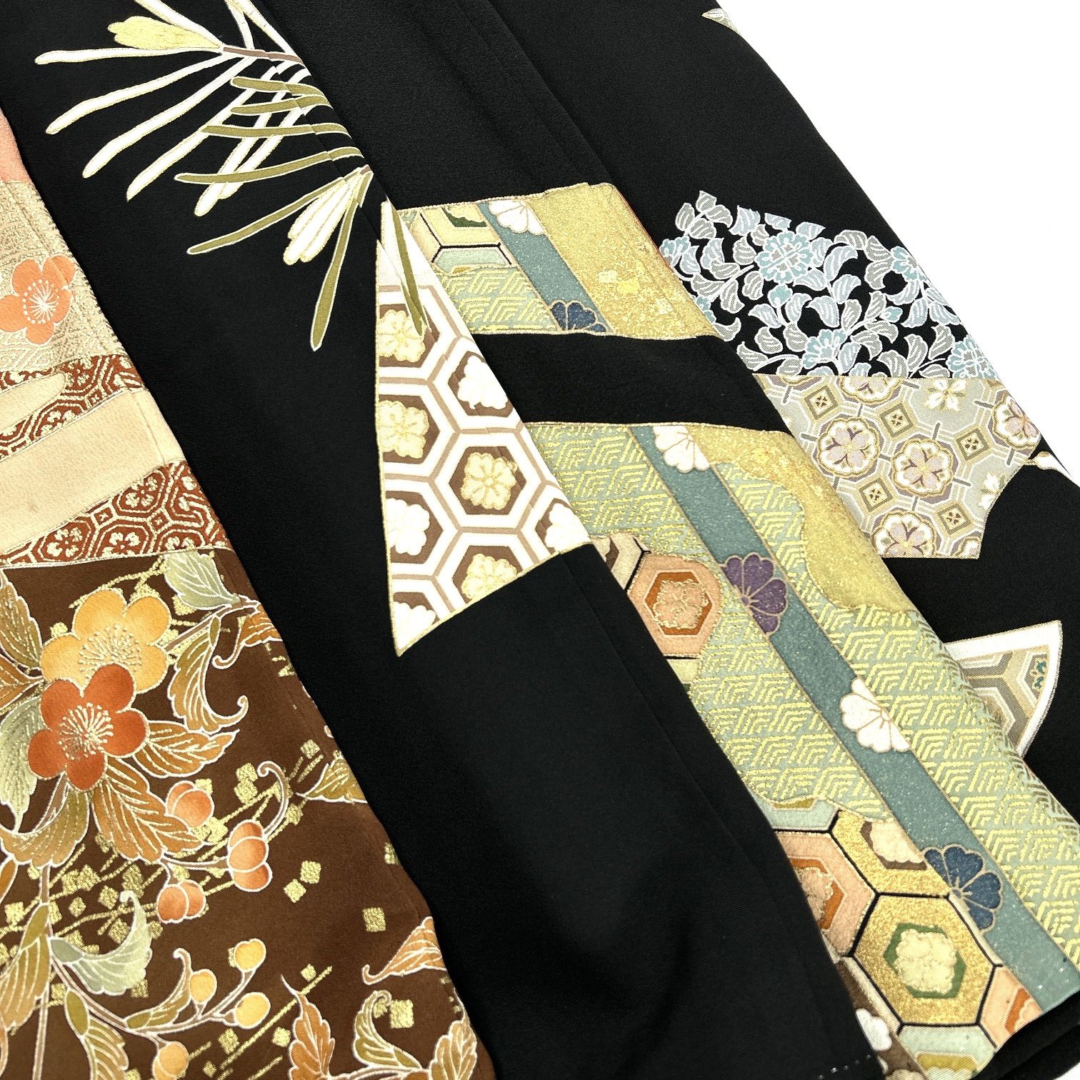 黒留袖 正絹 着物 同梱 リメイク用 着付け L 212