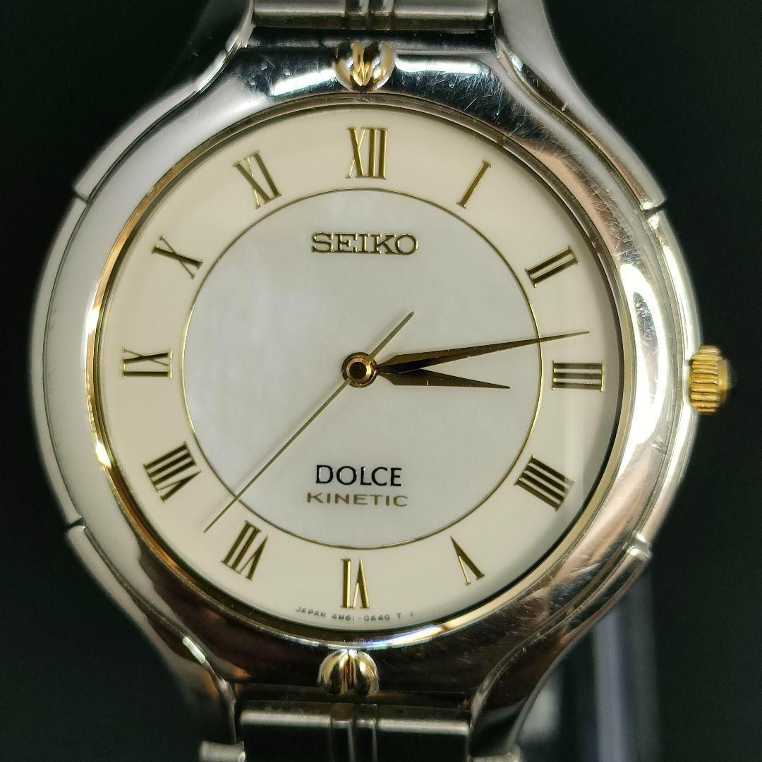772-2 SEIKO セイコー DOLCE ドルチェ キネティック ホワイト シェル ゴールド シルバー ラウンド ステンレス 腕時計 自動巻き オートマチック automatic メンズ men s 男性 腕時計 watch 4M61-0A40