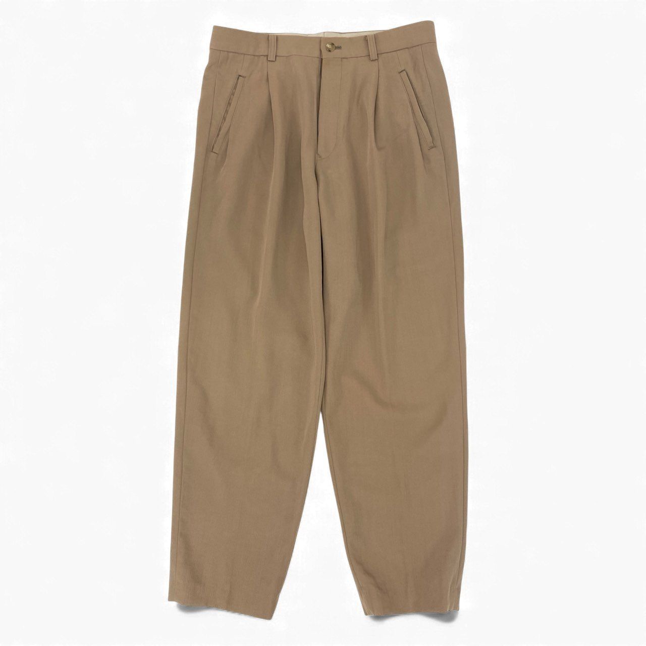 21k14 ISSEY MIYAKE イッセイミヤケ スラックスパンツ ボトムス ウール100% ME13-FF004 Lサイズ ベージュ メンズu02t