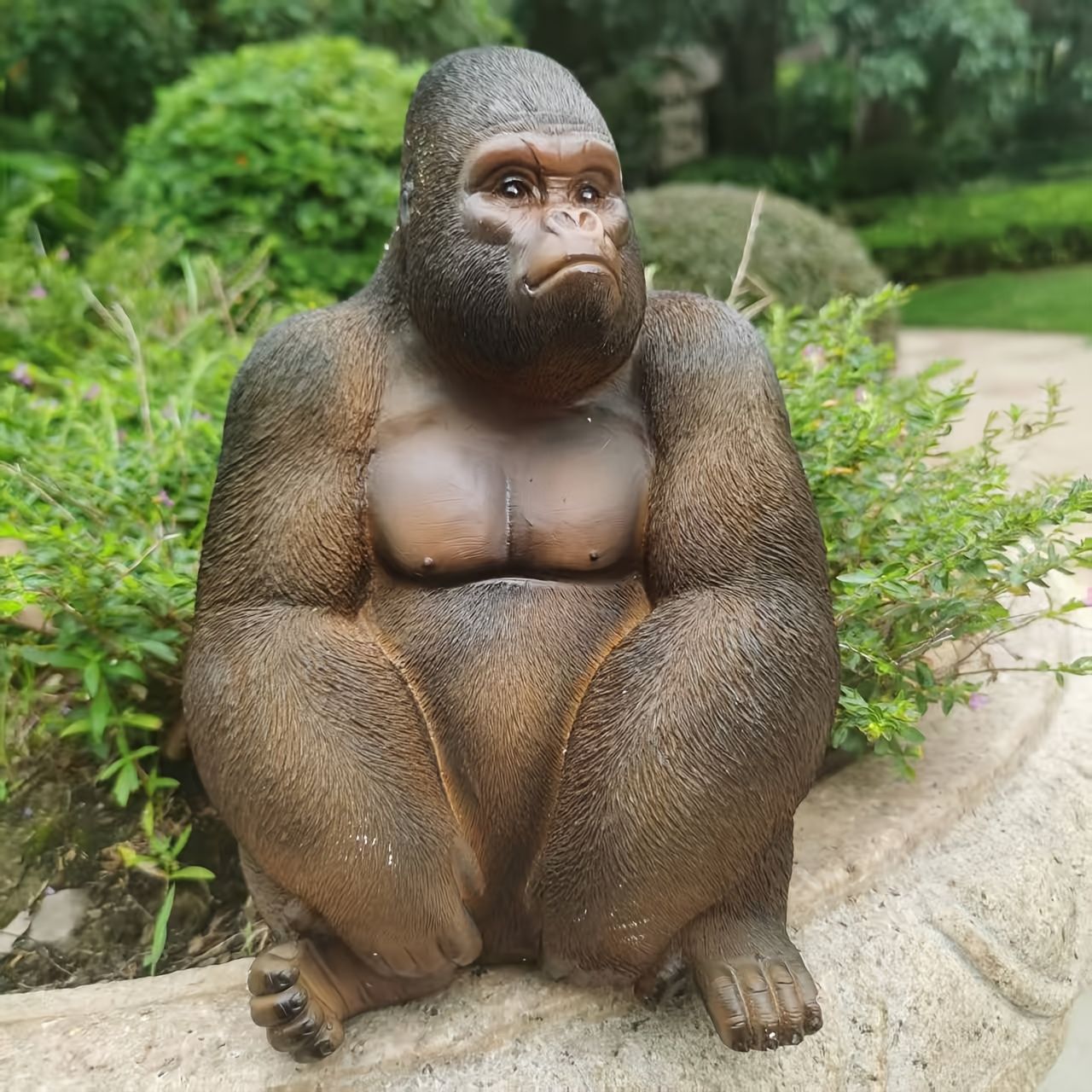 置物 オブジェ ガーデンオーナメント ゴリラ アニマルオブジェ リアル 屋外 屋内 インテリア 玄関 リビング ダイニング 装飾 庭 ガーデニング ガーデン 樹脂 ギフト インテリア用品 贈り物 雑貨