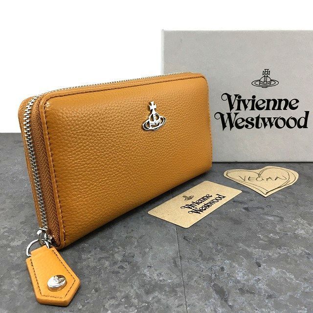 257 み Vivienne Westwood ジップウォレット ヴィーガン グレインレザー き