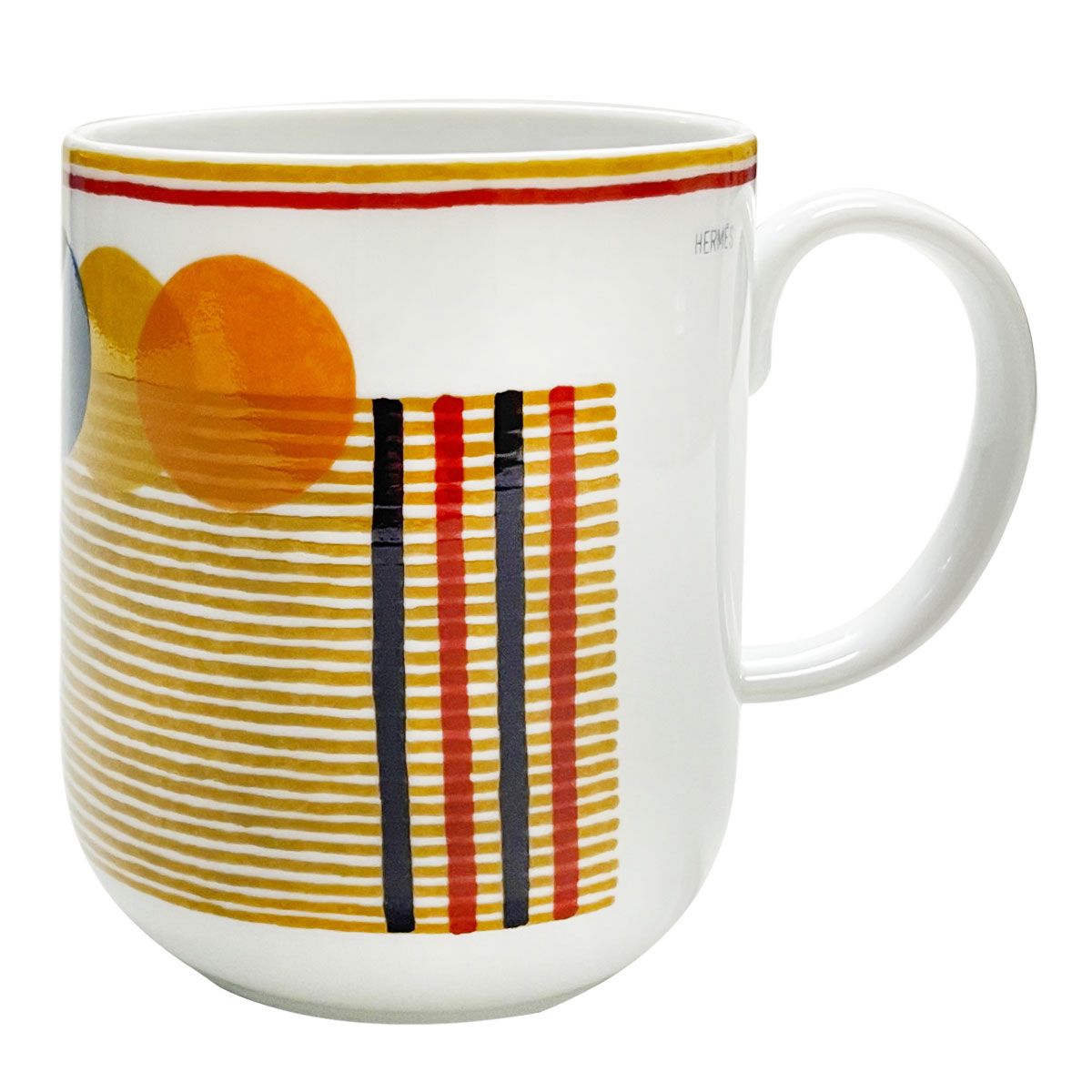 エルメス 食器 マグ HERMES 055231P マグカップ 300ml SAUT HERMES COUVERTURE ソーエルメス クーベルチュール ホースブランケット マグ 単品 イエロー系マルチ