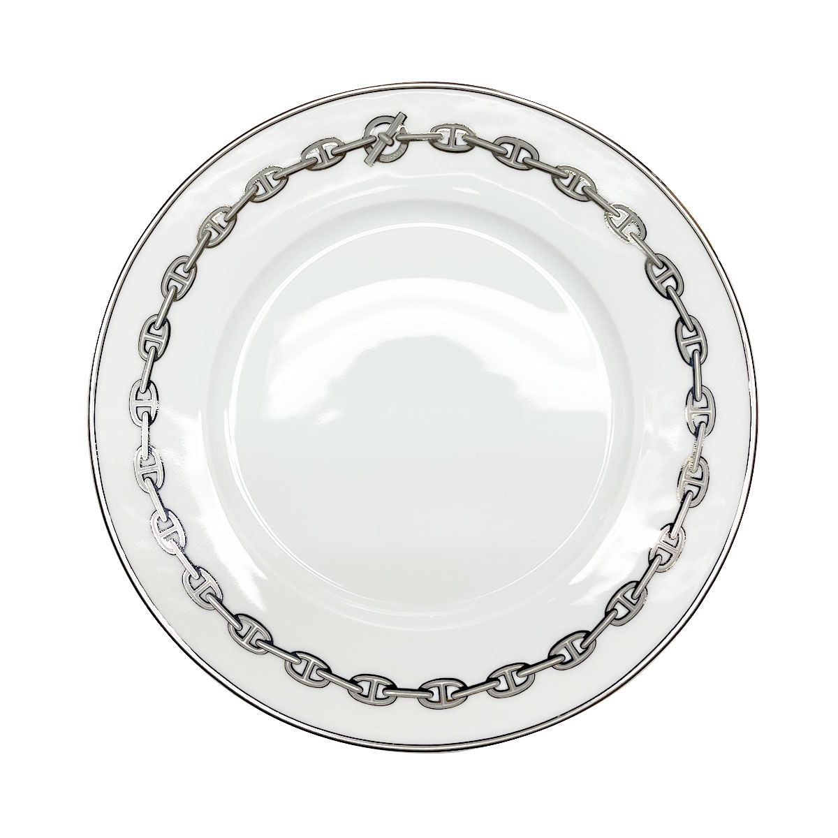 エルメス 食器 皿 ペア HERMES プレート 27cm 4101 2P CHAINE DANCRE PLATINE シェーヌダンクル プラチナ 2枚セット シルバー系 ホワイト