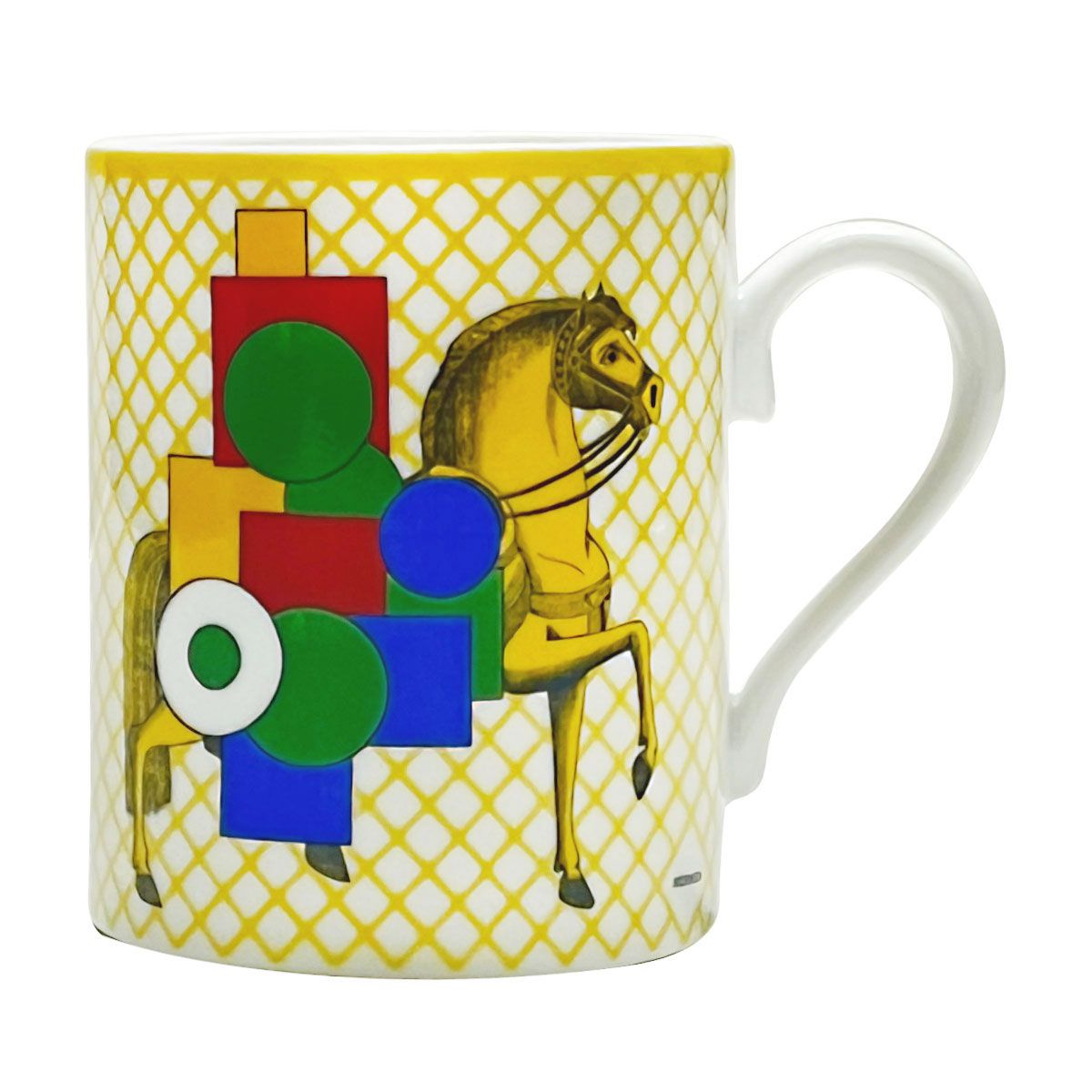 エルメス 食器 マグ HERMES 059231P No.2 マグカップ 300ml CAVALIER EN FORMES カヴァリエ アン フォルム マグ 単品 イエロー系マルチ