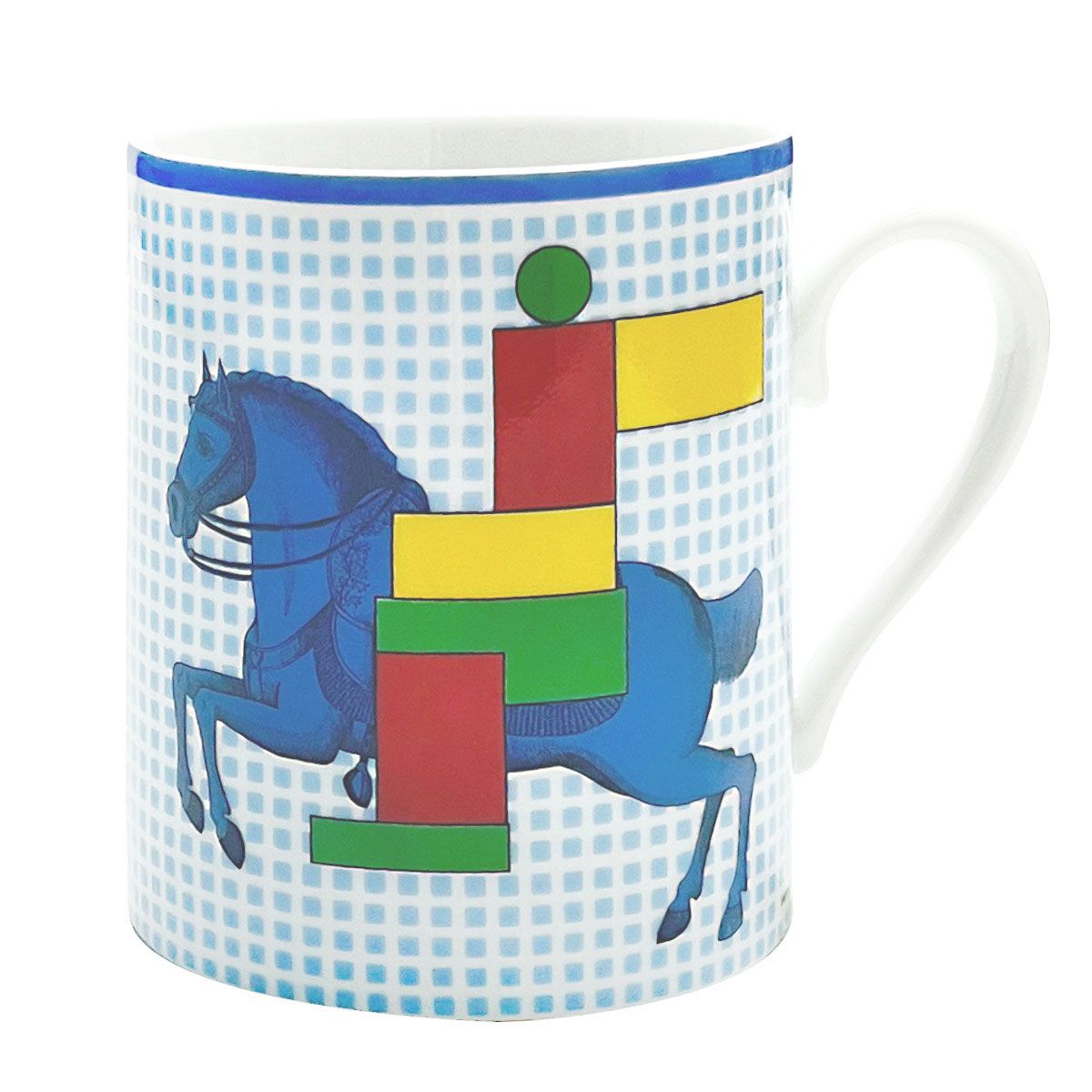 エルメス 食器 マグ HERMES 059131P No.1 マグカップ 300ml CAVALIER EN FORMES カヴァリエ アン フォルム マグ 単品 ブルー系マルチ