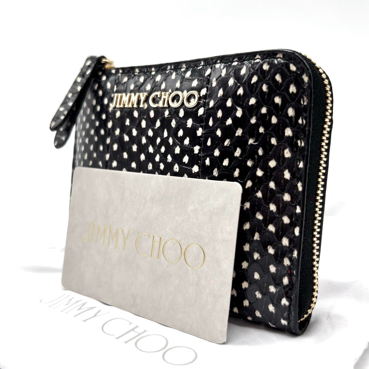 良品】 JIMMY CHOO ジミーチュウ コインケース 小銭入れ クロコ型押し 