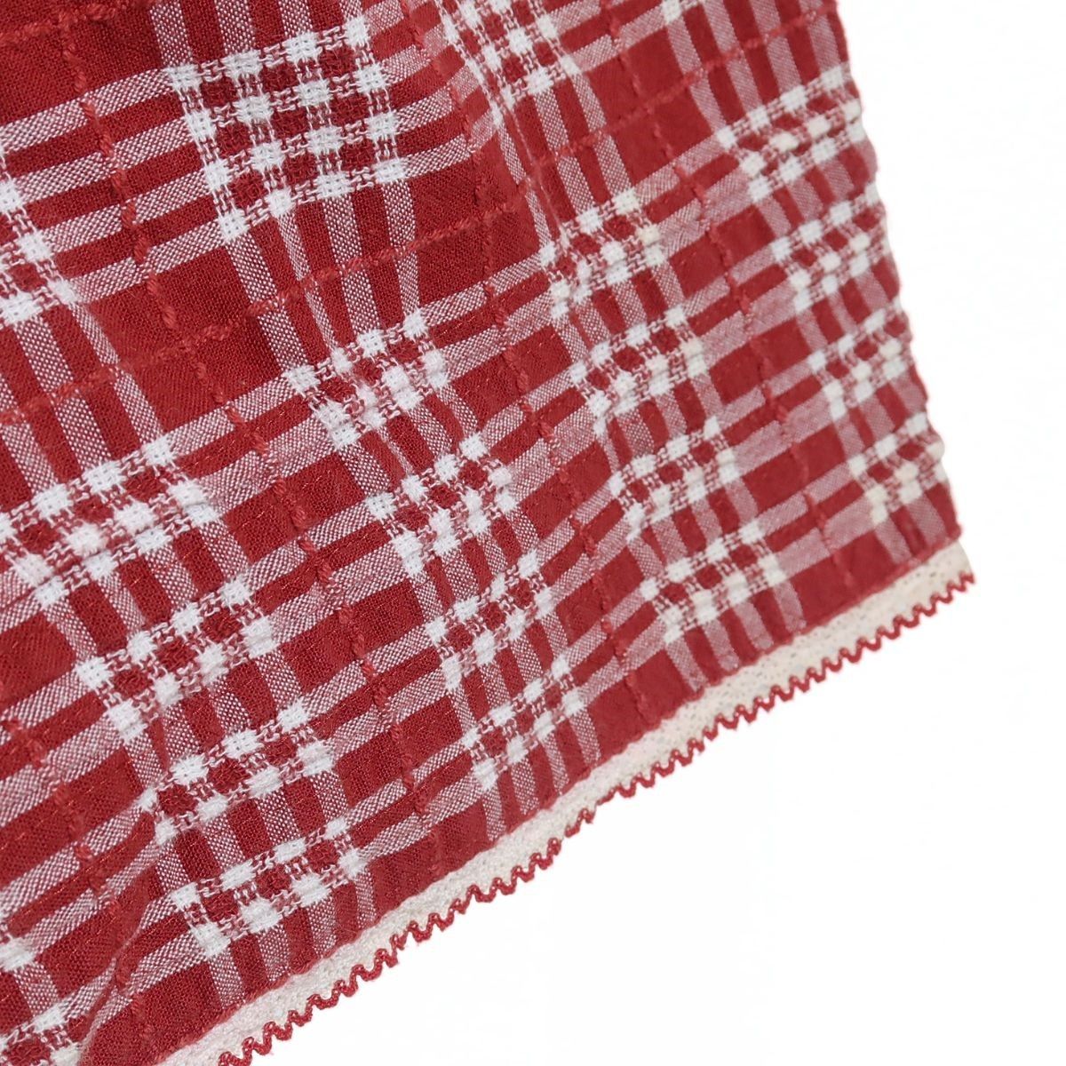 ピンクハウス☆たっぷりギャザーのティアードスカート 赤系 レース