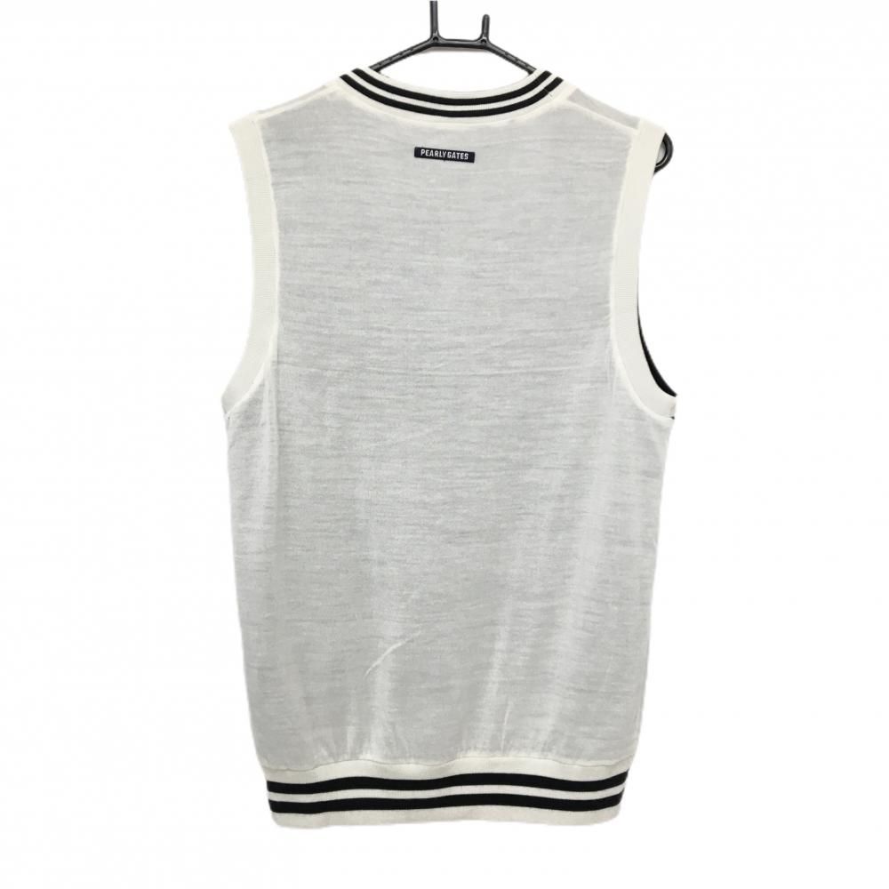 パーリーゲイツ リバーシブルニットベスト 白×黒 Vネック 裏ナイロン メンズ 6 XL ゴルフウェア PEARLY GATES