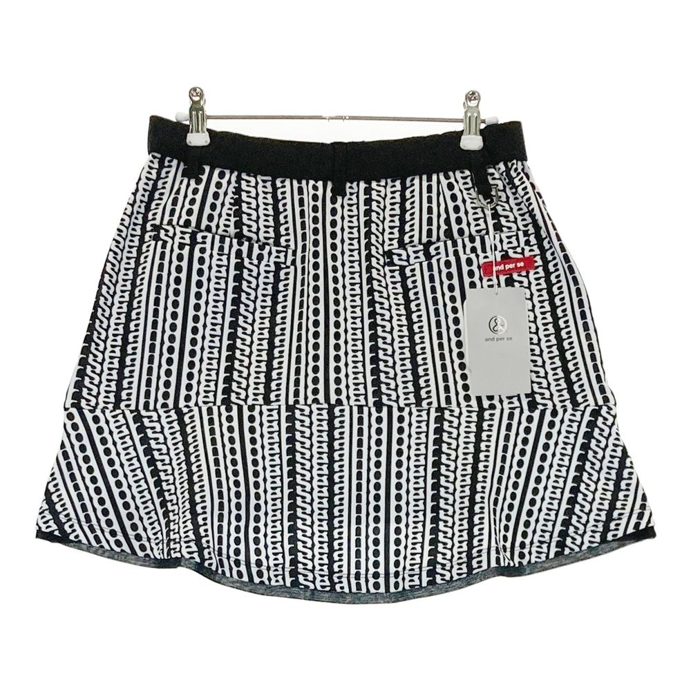 サイズ L AND PER SE アンパスィ スカート 総柄 ブラック系 ゴルフウェア レディース ストスト